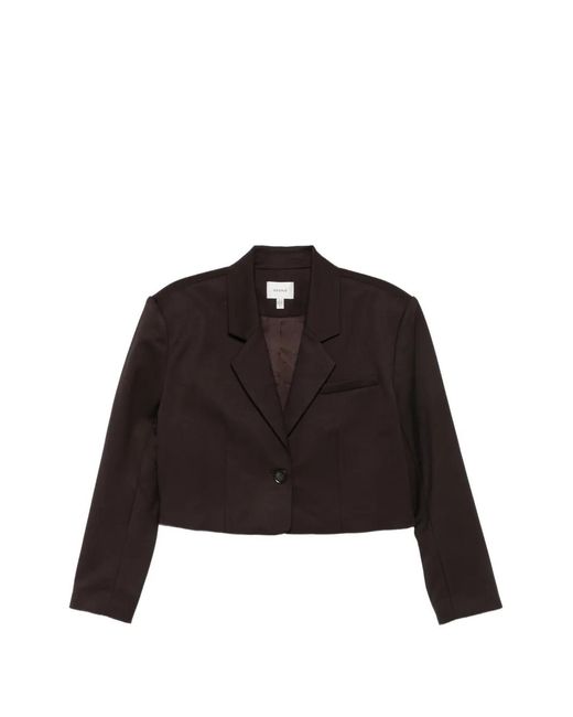 Gestuz Black Cropped Single-Breasted Jacket