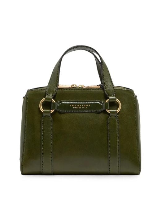 The Bridge Green Laura Leather Shoulder Bag