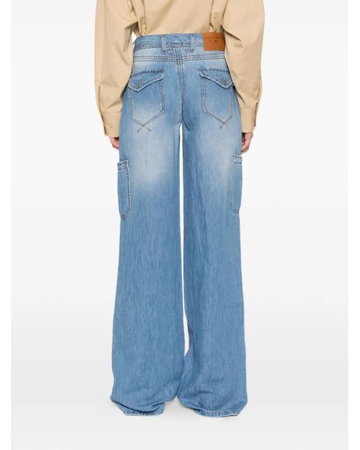 Ermanno Scervino Blue Pocket Denim Trousers