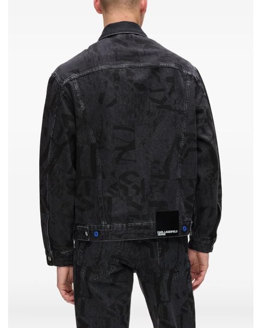 メンズ Karl Lagerfeld デニムジャケット Black