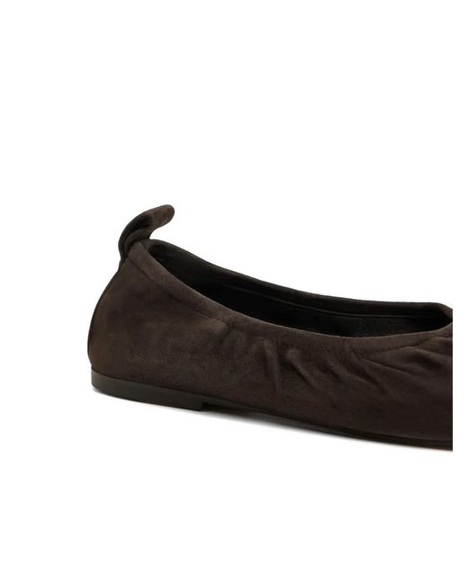 12 STOREEZ Black Suede Ballet Flats