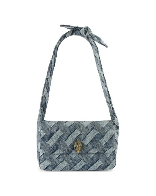 Kurt Geiger Blue Kensington Woven Shoulder Bag