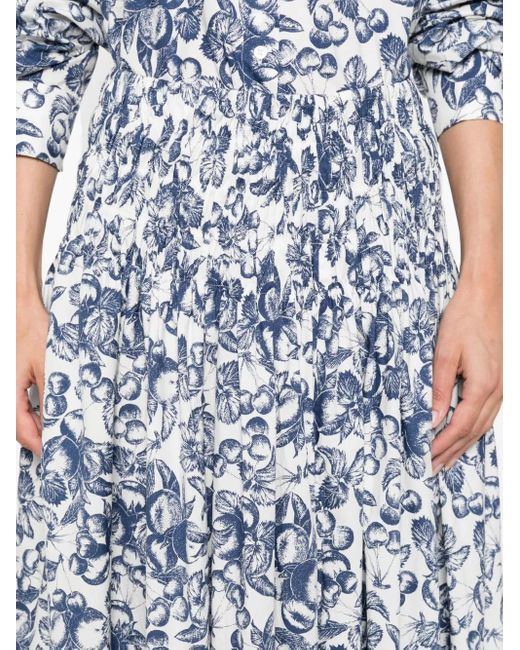 Gonna Midi Con Stampa di Maje in Blue