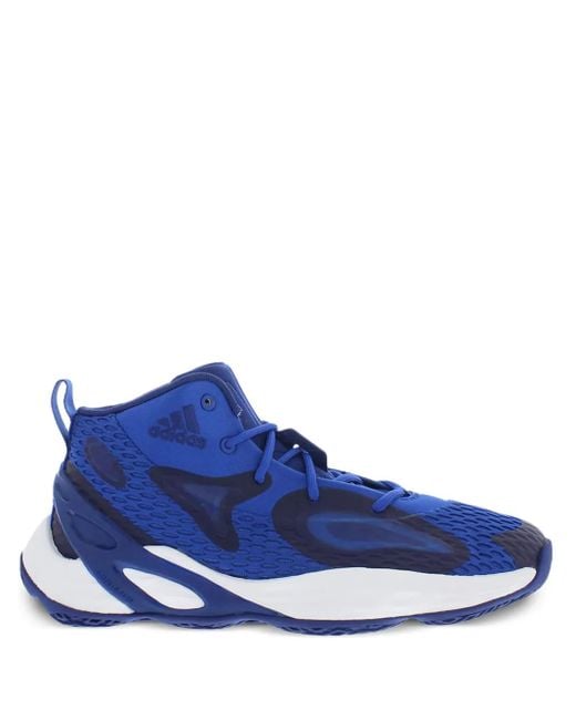 Adidas Blue Mesh Exhibit A Mid Sneakers for men