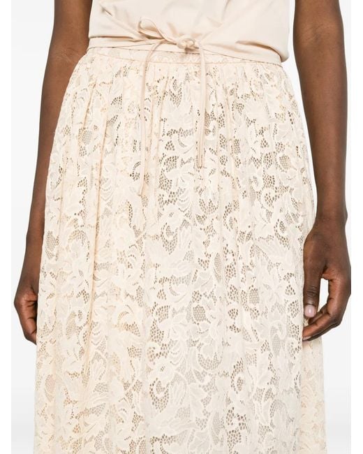 Zimmermann White Flower-Lace Maxi Skirt