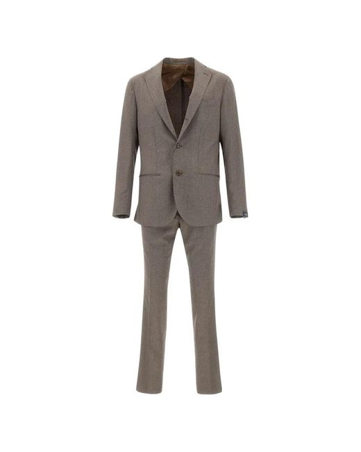 Barba Napoli Gray Single-Breasted Suit for men