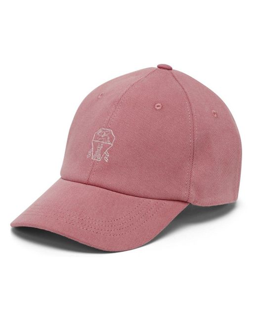 Brunello Cucinelli Pink Logo-embroidered Cap for men
