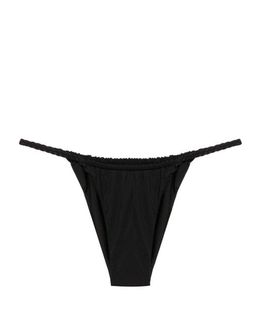 Isa Boulder Black Braid-detail Reversible Bikini Bottoms