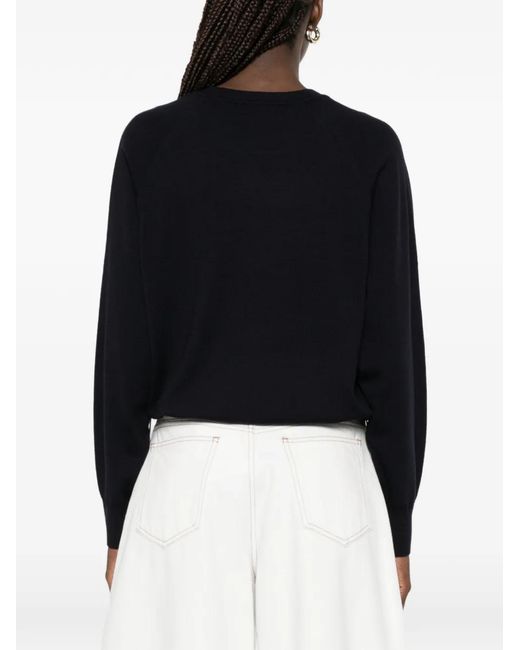 Sandro Black Raglan-Sleeve Sweater