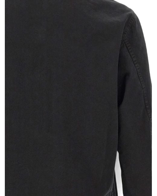 Stone Island Black Zip-Up Patch-Pocket Jacket for men