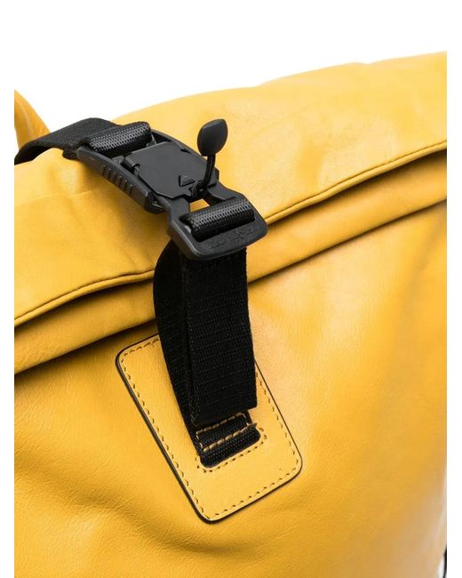 Piquadro Yellow Debossed-Logo Detail Backpack for men