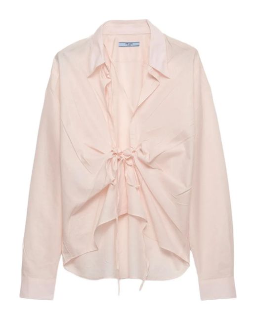 Prada レースアップ シャツ Pink
