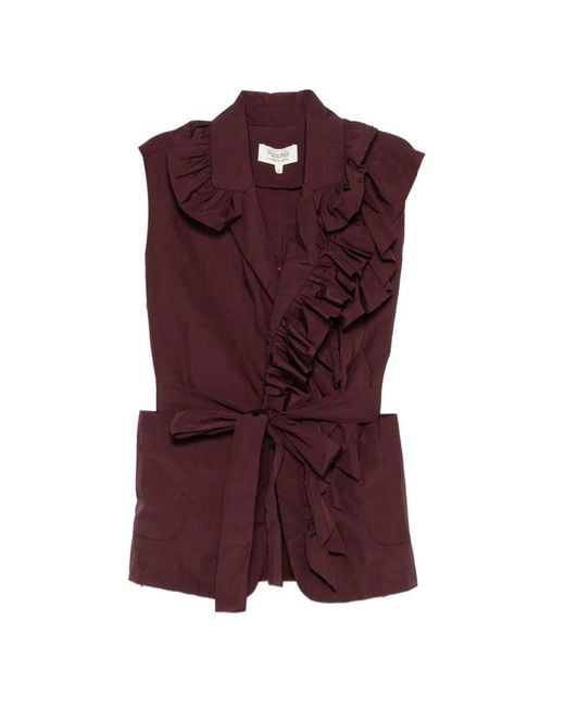 Psophia Purple Ruffled Tie Top