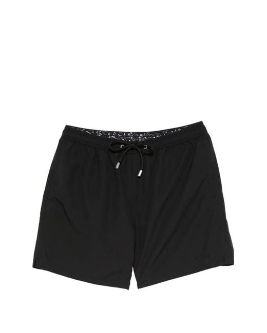 Mc2 Saint Barth Black Drawstring Swim Shorts for men