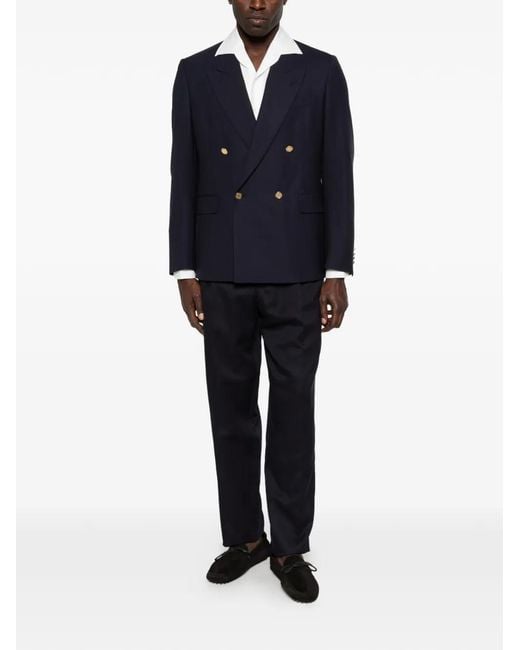Lardini Blue Double-Breasted Button Jacket for men