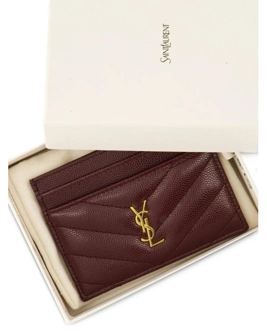 Saint Laurent Purple Cassandre Quilted Cardholder