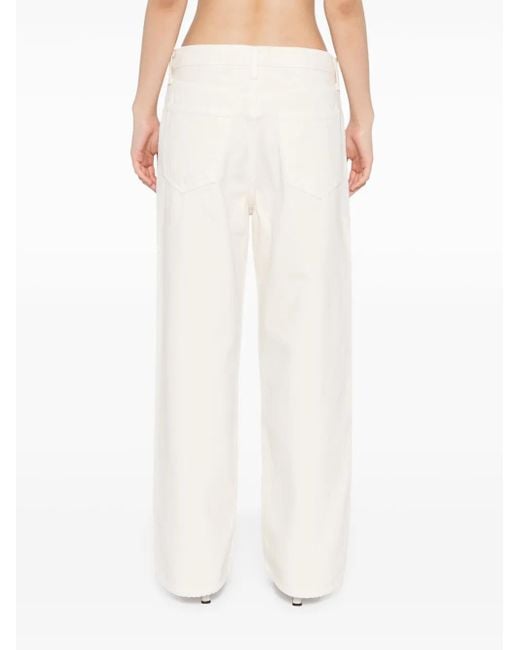 Agolde White Low Lung Baggy-Jeans