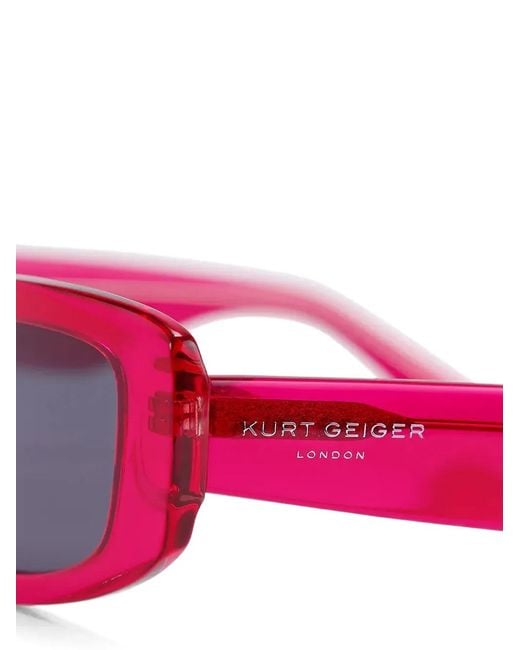 Kurt Geiger Pink Rectangle-Frame Sunglasses
