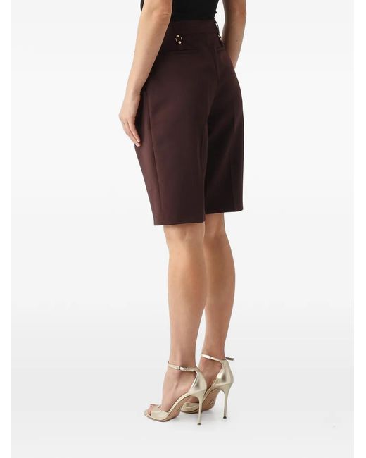 Elisabetta Franchi Brown Cool Wool Bermuda Shorts