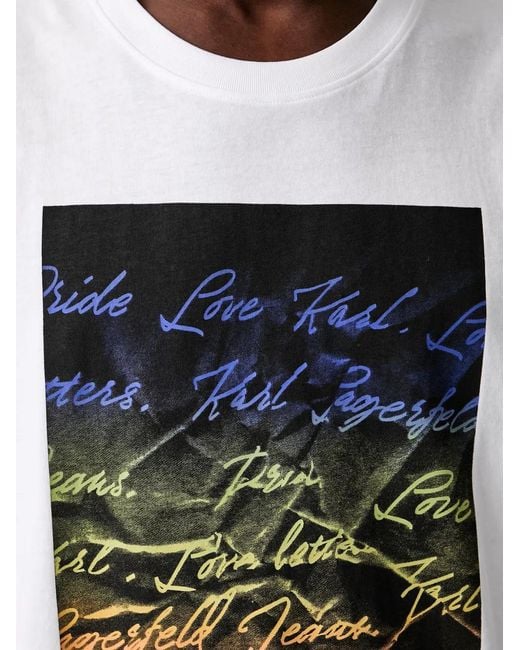 Karl Lagerfeld White Love Letter Graphic-Print Vest for men