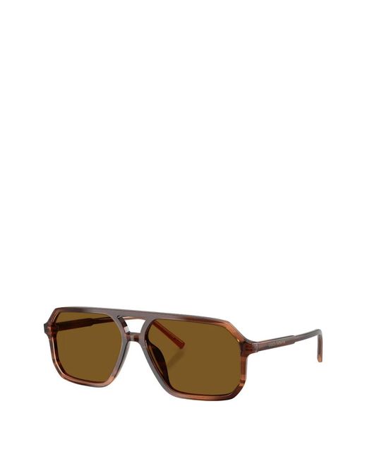 Dolce & Gabbana Brown Pilot-Frame Tortoiseshell Sunglasses
