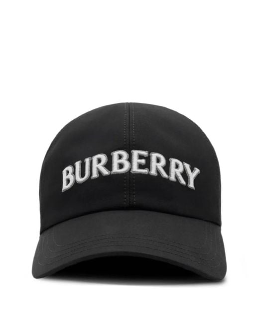 Burberry Black Logo Gabardine Baseball Cap