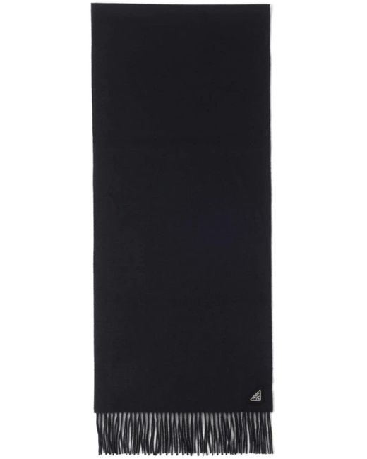 Écharpe en cachemire à plaque logo Prada pour homme en coloris Black