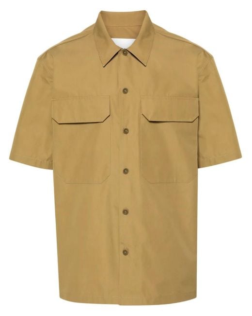 Chemise En Coton À Manches Courtes Jil Sander pour homme en coloris Green