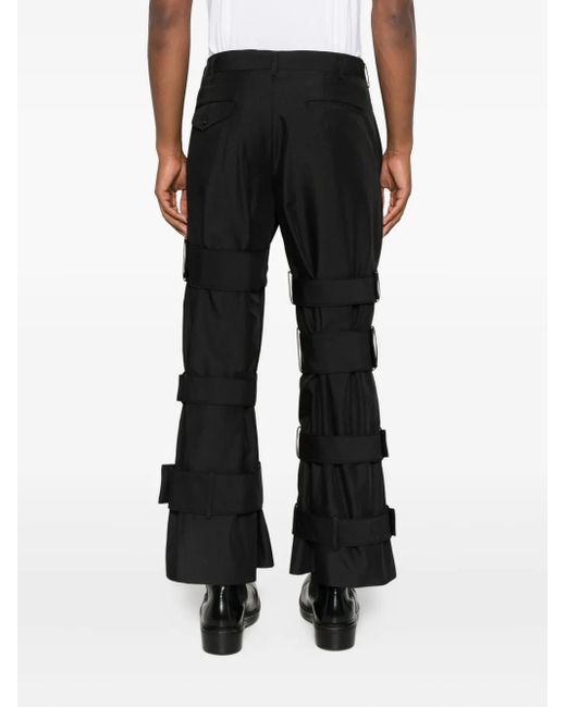 メンズ Comme des Garçons バックル ベルテッドパンツ Black