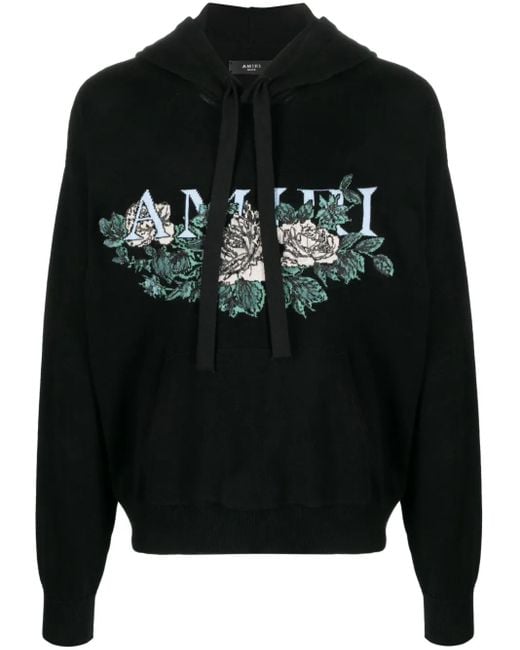 Amiri Black Logo Hooded Cotton Jumper for men