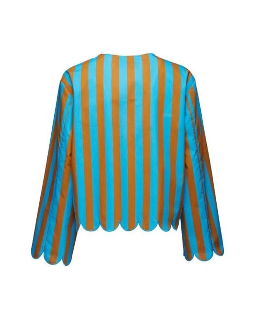 LaDoubleJ Blue Vertical-Stripe Jacket