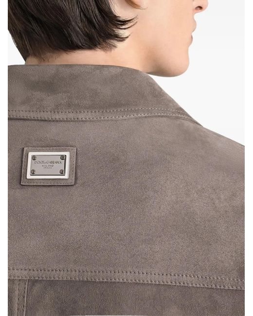Dolce & Gabbana Gray Suede Jacket for men