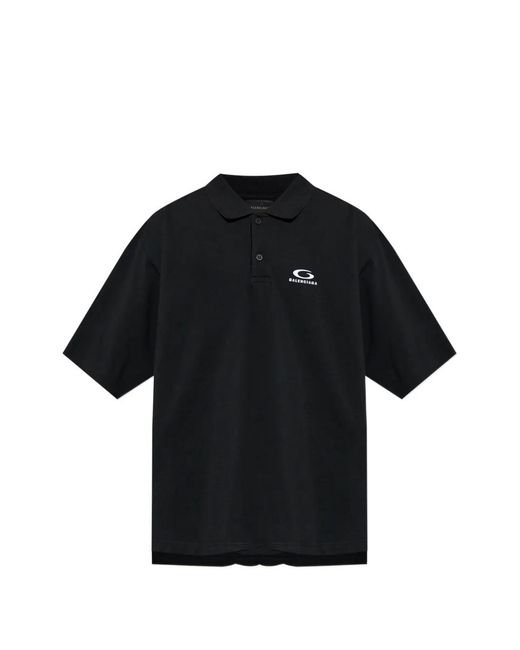 Balenciaga Black Logo-Detail Polo Shirt for men