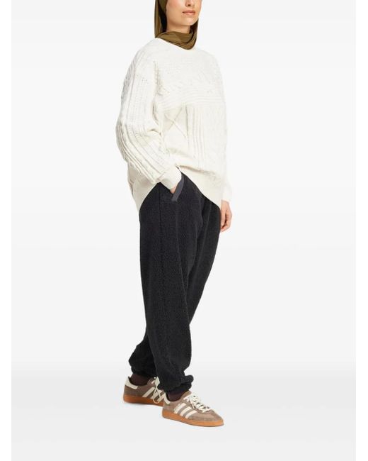 Adidas White Cable-Knit Sweater