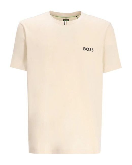 Boss Natural Logo-Detail Cotton T-Shirt for men
