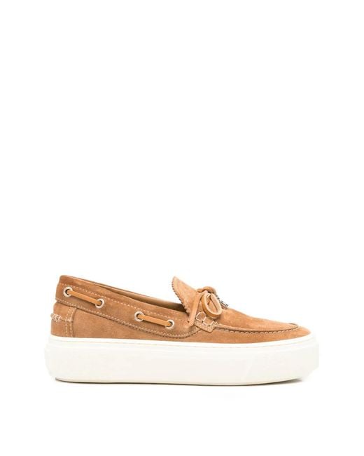Hogan White Tassel-Detail Suede Loafers