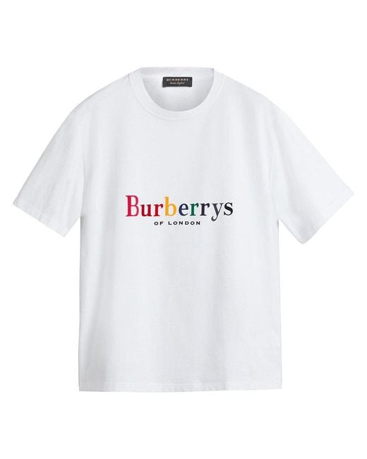 Burberry White Reissued 1995 Rainbow Logo T-shirt for men
