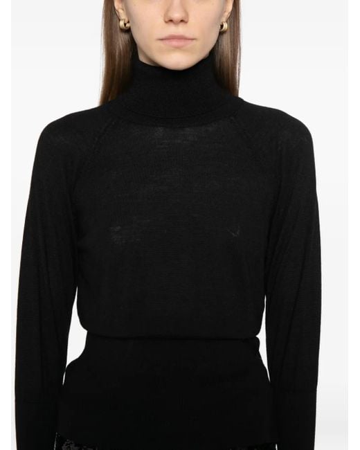 Simone Rocha Getailleerde Top Met Hoge Hals in het Black