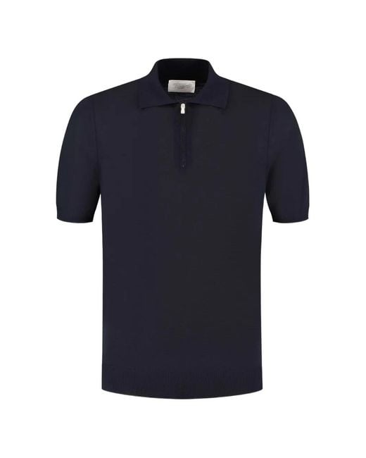 Marco Pescarolo Blue Zip Polo Shirt for men