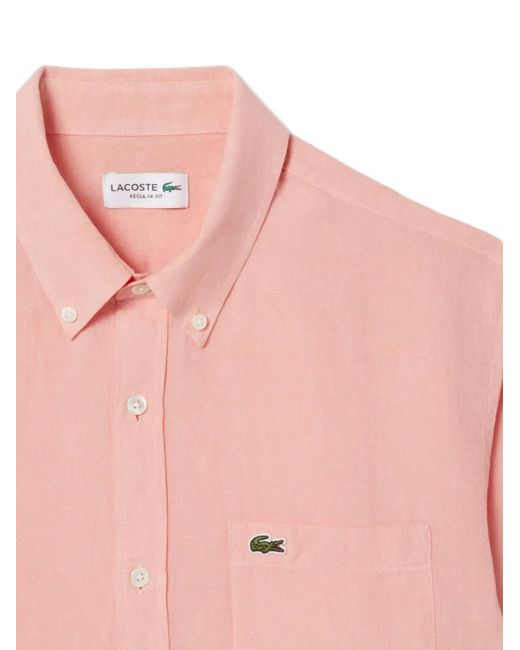 Lacoste Pink Buttoned Pocket Shirt for men