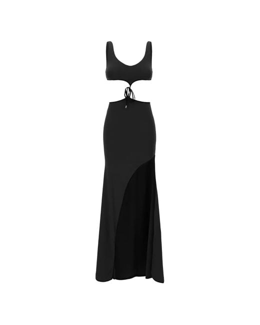 MAISON ANANA Black Cut-Out Side-Slit Maxi Dress