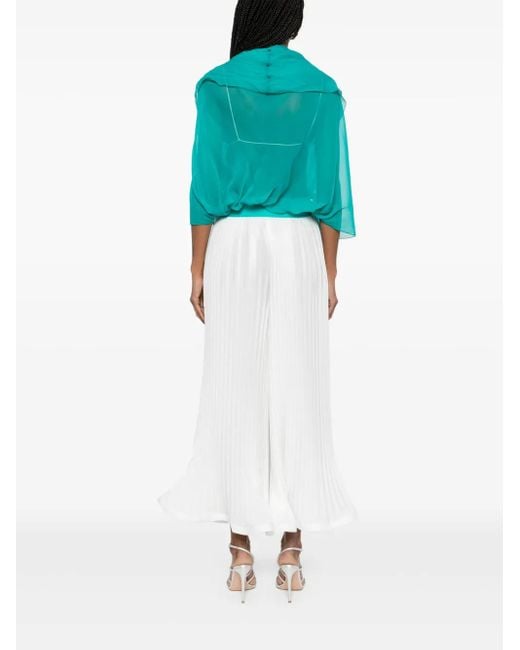 Alberta Ferretti Blue Silk Top
