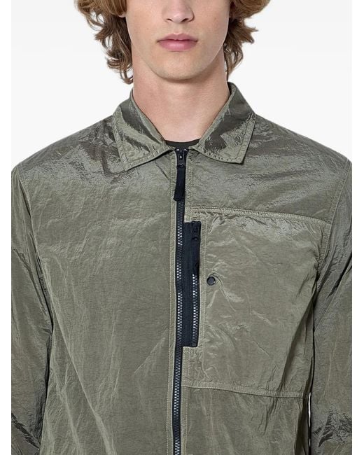 Stone Island Gray Zip-Up Patch-Pocket Jacket for men