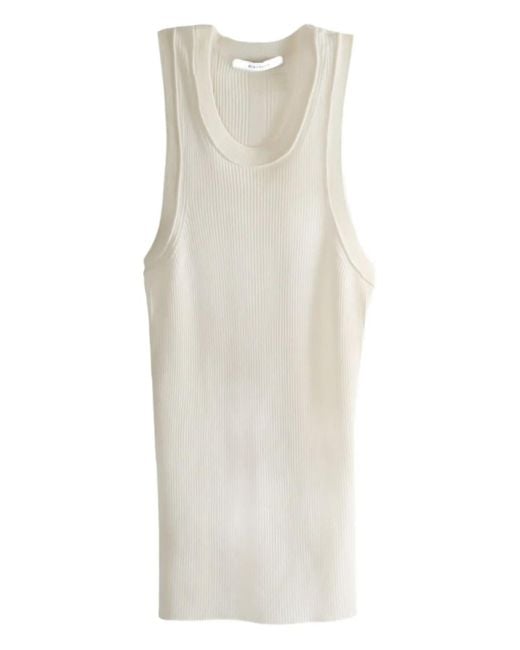 Givenchy White Ribbed Racer-Back Tank Top