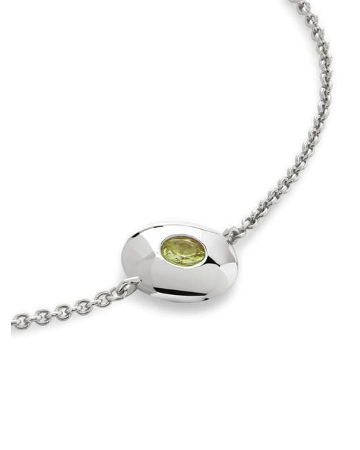Monica Vinader White August Peridot Birthstone Bracelet