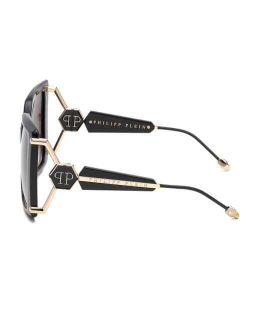Philipp Plein Black Queen Geometric-Frame Sunglasses