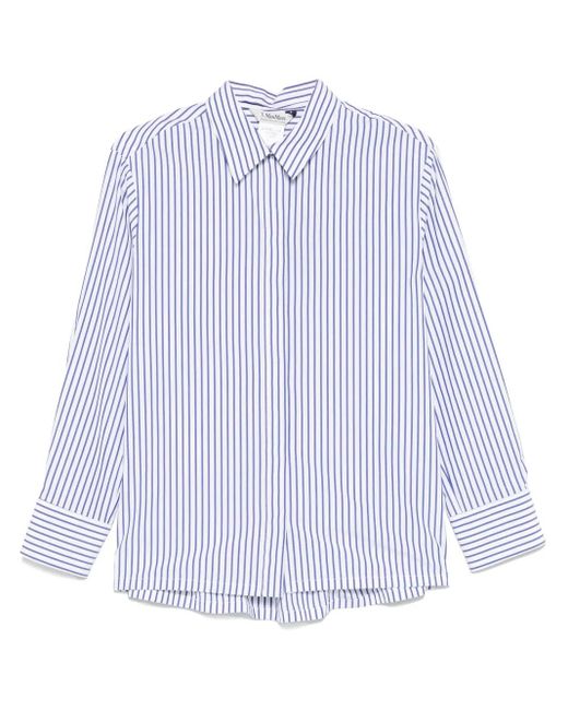 Max Mara White Tata Shirt With Stripes