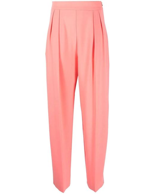 Patrizia Pepe Pink High-Waisted Straight Trousers