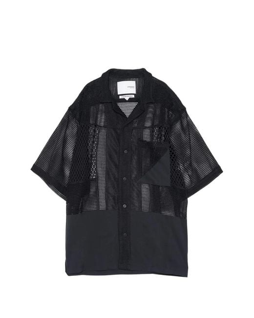 Yoshio Kubo Blue Patchwork Mesh Shirt