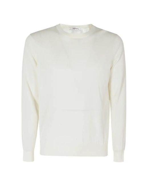 Kangra White Crew-Neck Knitted Sweater for men
